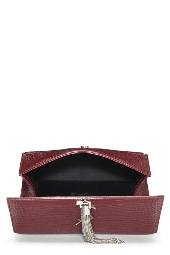 Yves Saint Laurent, Pre-Loved Burgundy Embossed Kate Tassel Medium, Burgundy