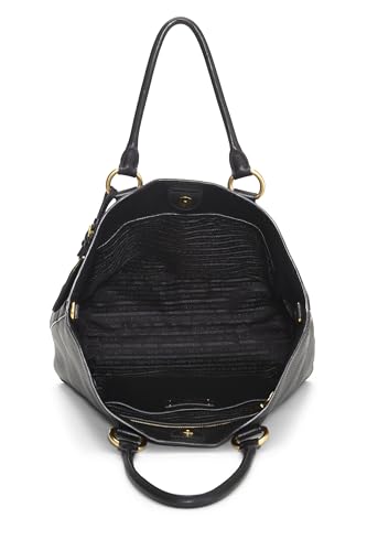 Prada, sac fourre-tout Phenix Daino noir Vitello d'occasion, noir