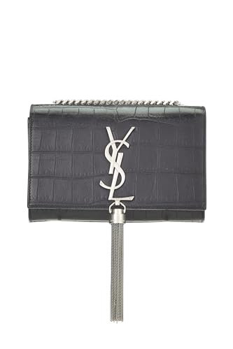 Yves Saint Laurent, Pre-Loved Black Embossed Leather Kate Small, Black