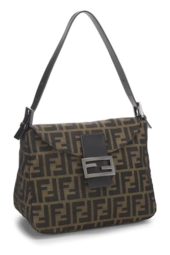 Fendi, sac à bandoulière en toile marron Zucca d'occasion, marron