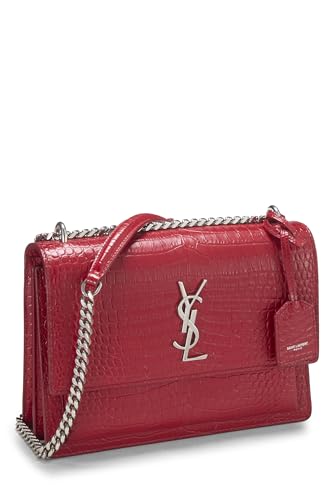 Yves Saint Laurent, Sunset Medium en cuir gaufré rouge d'occasion, rouge