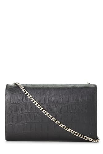 Yves Saint Laurent, Pre-Loved Black Embossed Kate Tassel Medium, Black