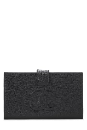 Chanel, Pre-Loved Black Caviar Timeless 'CC' Long Wallet, Black