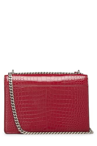 Yves Saint Laurent, Pre-Loved Red Embossed Leather Sunset Medium, Red