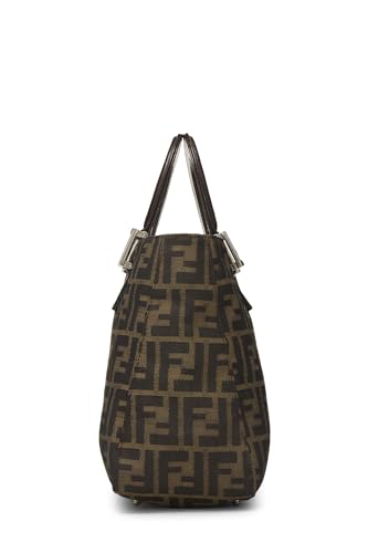 Fendi, sac à main en toile marron Zucca, petit modèle, d'occasion, marron