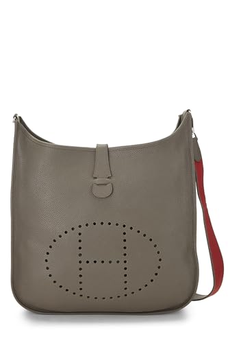 Hermès, Evelyne III Amazone TGM, Cuir Clémence Gris Étoupe d'occasion, Gris