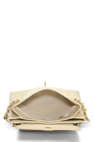 Chanel, Pre-Loved White Caviar Zip Tote, White