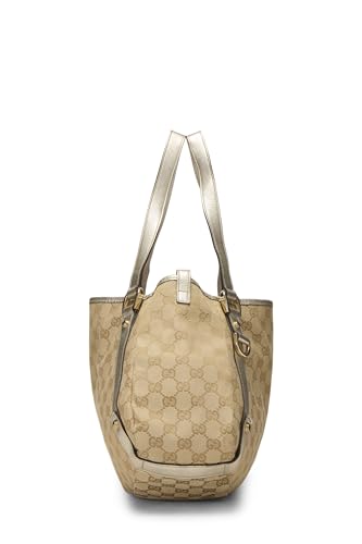 Gucci, sac fourre-tout Abbey en toile GG d'origine, doré, d'occasion