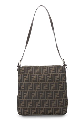 Fendi, sac à bandoulière en toile marron Zucca d'occasion, marron