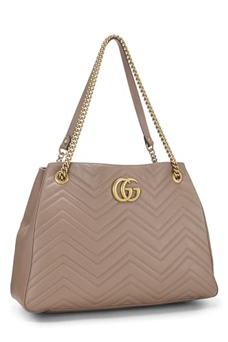 Gucci, sac fourre-tout à chaîne GG Marmont en cuir rose d'occasion, rose