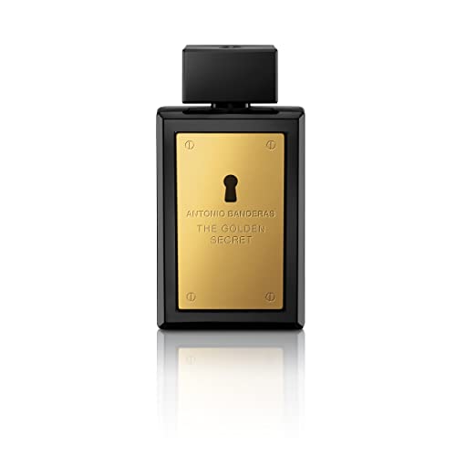 Perfumes Antonio Banderas - The Golden Secret - Eau de Toilette Spray para Hombre - Larga Duración - Fragancia Masculina, Casual y Elegante - Menta, Manzana y Notas Especiadas - Ideal para Usar durante el Día - 3.4 Fl Oz