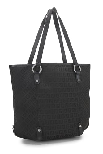 Fendi, Pre-Loved Black Zucchino Canvas Tote Small, Black