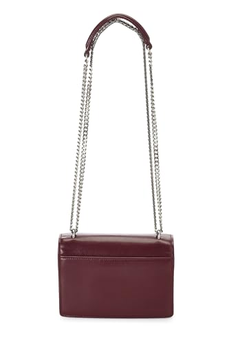 Yves Saint Laurent, Pre-Loved Burgundy Calfskin Sunset Wallet on Chain, Burgundy