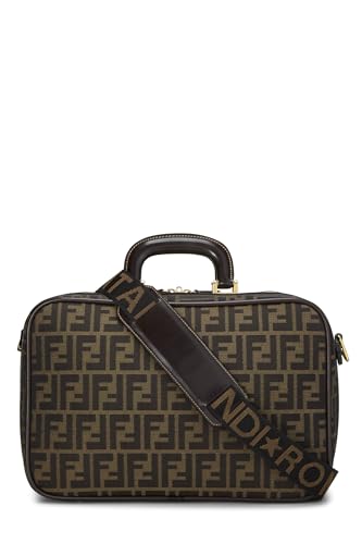 Fendi, porte-documents en toile marron Zucca d'occasion, marron