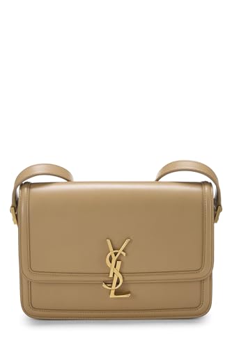 Yves Saint Laurent, Solferino mediano de piel de becerro beige Pre-Loved, Beige