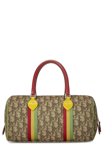 Dior, Pre-Loved Brown Trotter Coated Canvas Rasta Handle Bag, Brown