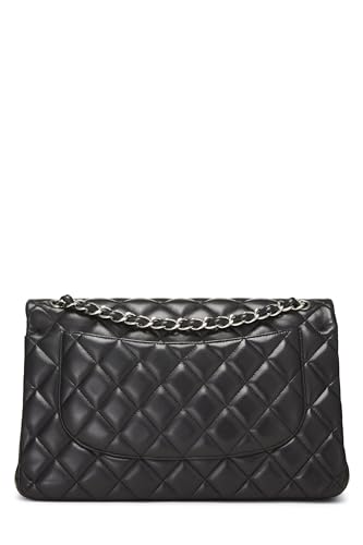 Chanel, New Classic Jumbo en cuir d'agneau matelassé noir d'occasion, noir