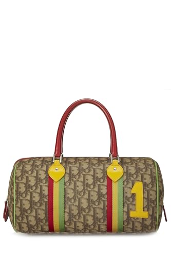 Dior, Pre-Loved Brown Trotter Coated Canvas Rasta Handle Bag, Brown