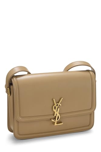 Yves Saint Laurent, Pre-Loved Beige Calfskin Solferino Medium, Beige