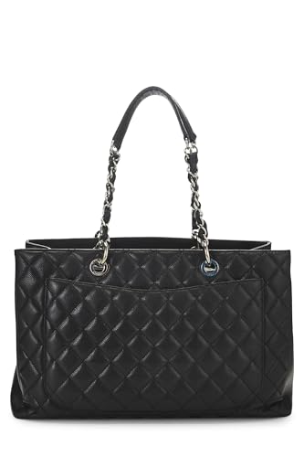 Chanel, Pre-Loved Black Quilted Caviar Grand Shopping Tote (GST) XL, Black