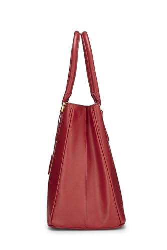 Prada, sac fourre-tout Executive moyen en saffiano rouge d'occasion, rouge