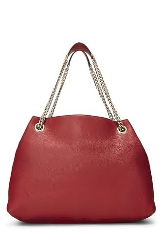 Gucci, Pre-Loved Red Leather Soho Chain Tote, Red