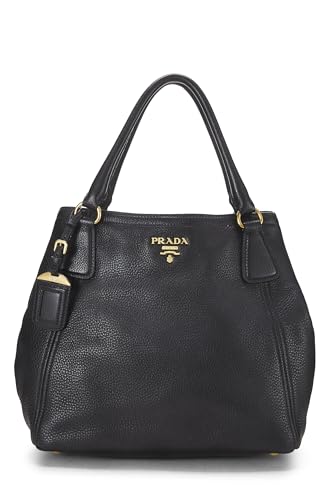 Prada, Pre-Loved Black Vitello Daino Sacca 2 Manici, Black