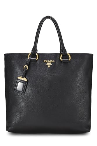 Prada, Bolso shopper negro Pre-Loved Vitello Daino Phenix, Negro