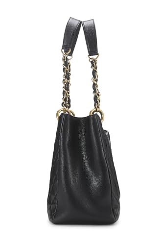 Chanel, Grand sac cabas matelassé noir Caviar d'occasion (GST), noir