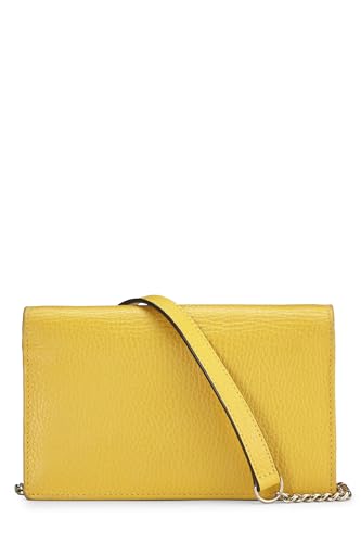 Gucci, petit sac à bandoulière entrelacé en cuir jaune d'occasion, jaune