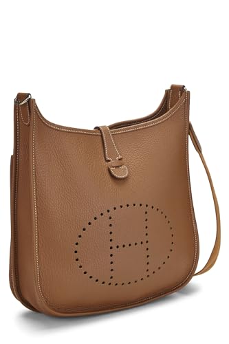 Hermès, Clémence Evelyne III PM en or d'occasion, Hermès Noisette