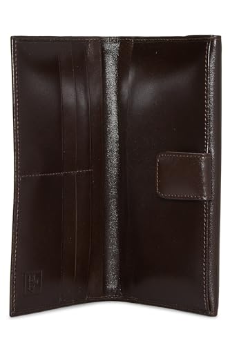 Fendi, portefeuille long en toile marron Zucca d'occasion, marron