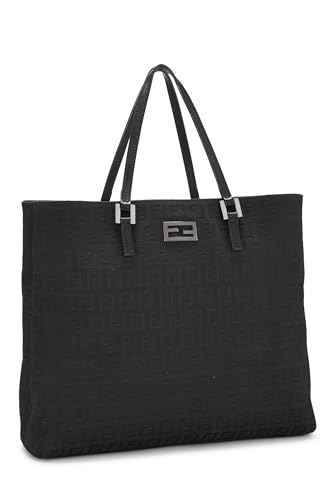 Fendi, sac fourre-tout en toile Zucchino noir d'occasion, petit modèle, noir