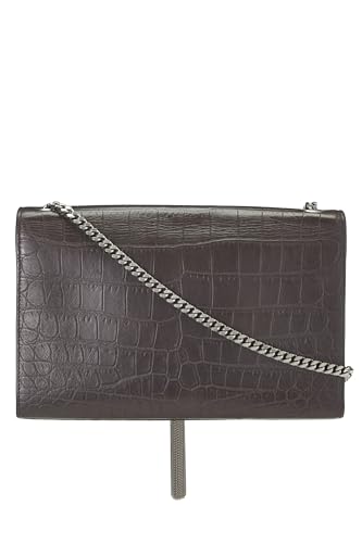 Yves Saint Laurent, Pre-Loved Grey Crocodile Embossed Kate Tassel Medium, Brown