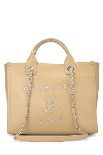 Chanel, Deauville Medium Beige Caviar d'occasion, Beige