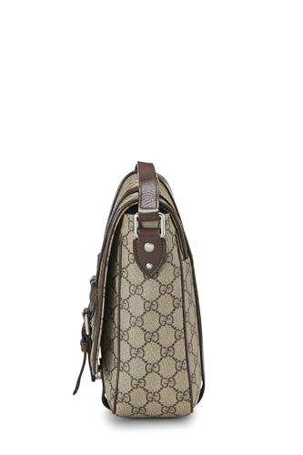 Gucci, sac messager en toile GG Supreme d'origine d'occasion, marron