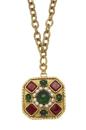 Chanel, collier multicolore en or et Gripoix d'occasion, multicolore