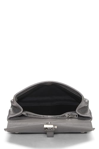 Yves Saint Laurent, College mediano de cuero repujado gris Pre-Loved, Gris