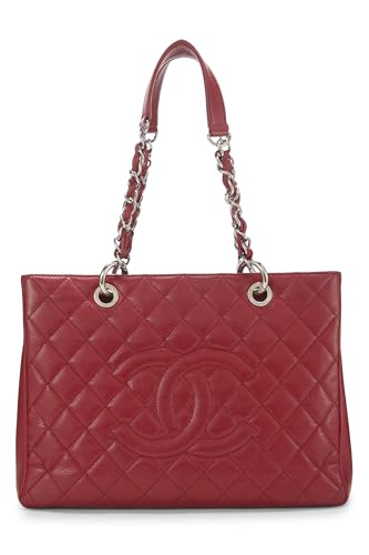 Chanel, Pre-Loved Red Caviar Grand Shopping Tote (GST), Red