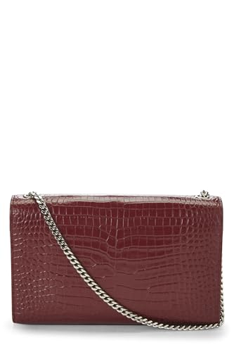 Yves Saint Laurent, Pre-Loved Burgundy Embossed Kate Tassel Medium, Burgundy