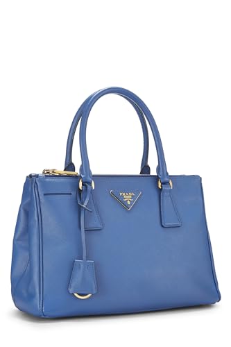 Prada, petit sac fourre-tout exécutif en saffiano bleu d'occasion, bleu