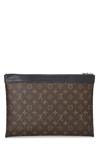 Louis Vuitton, Pre-Loved Black Monogram Macassar Pochette Discovery, Black