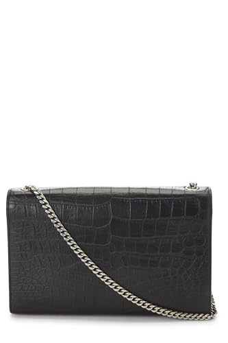 Yves Saint Laurent, Borla Kate mediana en relieve negra Pre-Loved, Negro