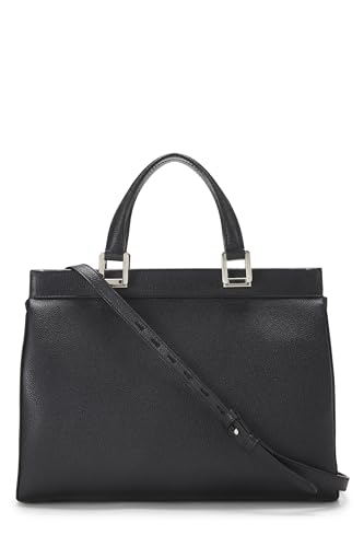 Gucci, Pre-Loved Black Leather Zumi Top Handle Bag Medium, Black