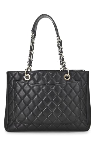 Chanel, Pre-Loved Black Quilted Caviar Grand Shopping Tote (GST), Black