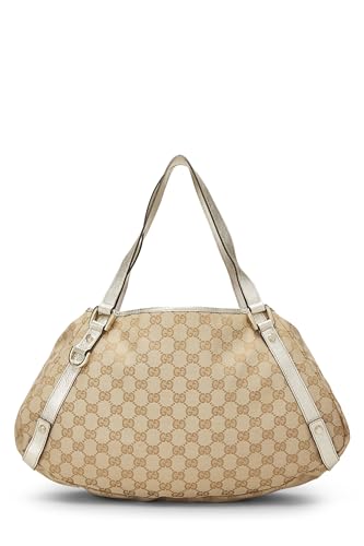 Gucci, Bolso tote de lona GG original dorado Pre-Loved, Dorado