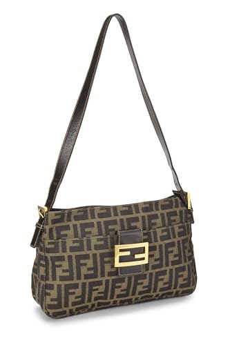 Fendi, Bolso de hombro de lona Zucca marrón Pre-Loved, Marrón