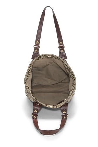 Fendi, sac fourre-tout en toile marron Zucchino, petit modèle, d'occasion, marron