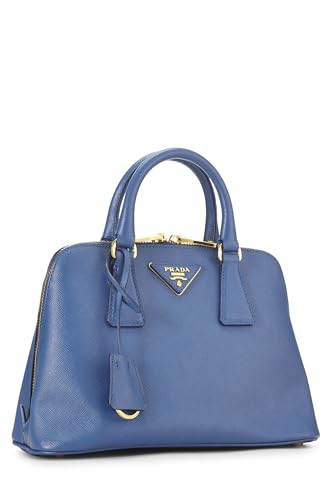 Prada, mini-sac Promenade Saffiano bleu d'occasion, bleu