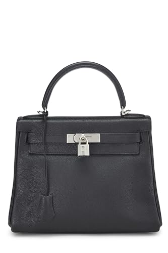 Hermès, Pre-Loved Black Togo Kelly Retourne 28, Negro